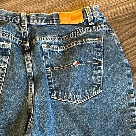 Vintage 90s Tommy Hilfiger tapered Patchwork Jeans Sz 14 - Picture 4 of 6